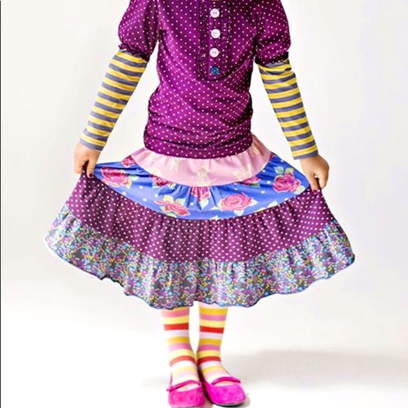 Matilda Jane Brushstroke Gentry tiered skirt from the Paint By Numbers - Picture 3 of 16